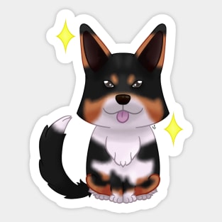 Black and tan Cardigan corgi Sticker